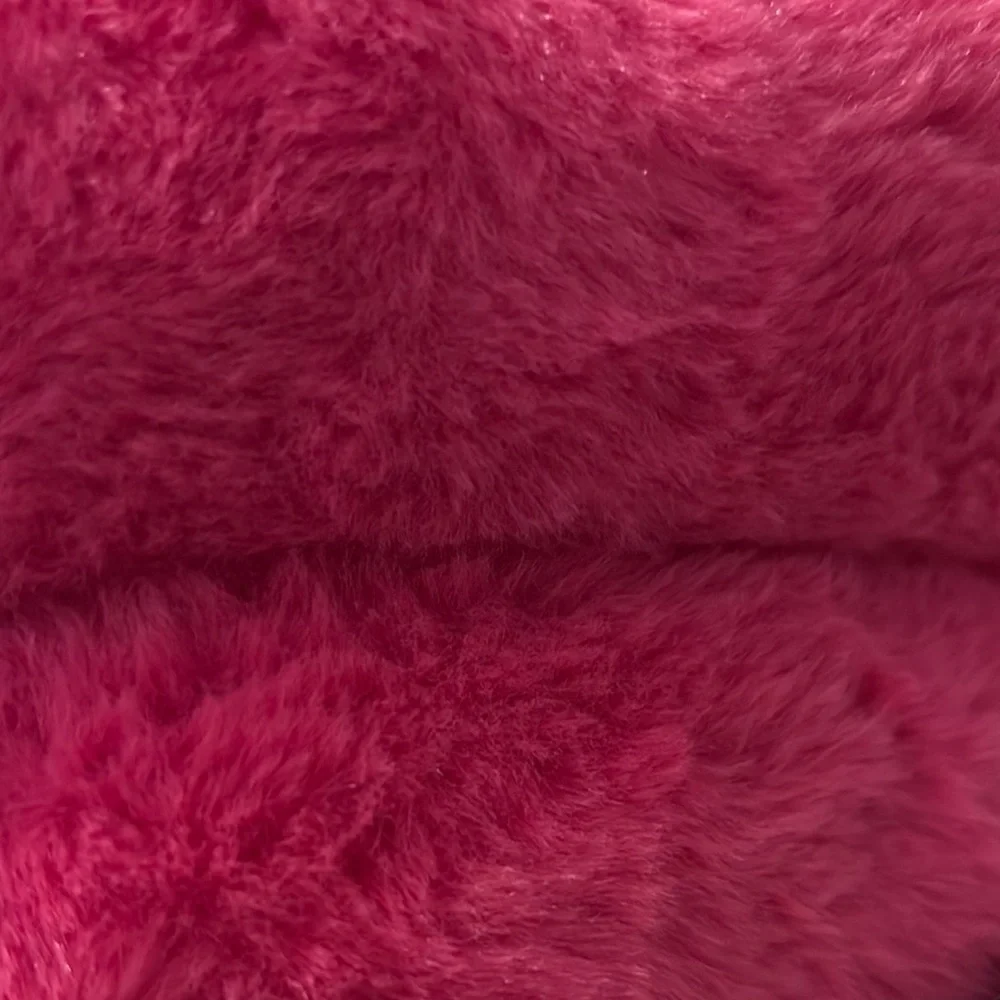 Fuzzy Pink Lip-Shaped Pillow